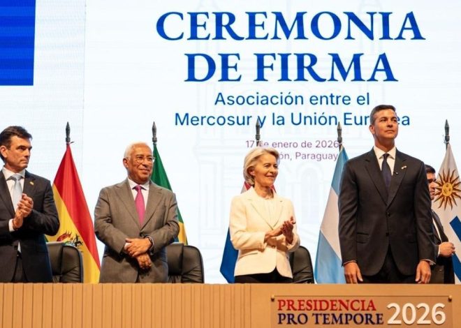 La UE y Mercosur firman un acuerdo comercial con mensaje a Trump: «Elegimos cooperación y asociación frente a competencia y polarización»