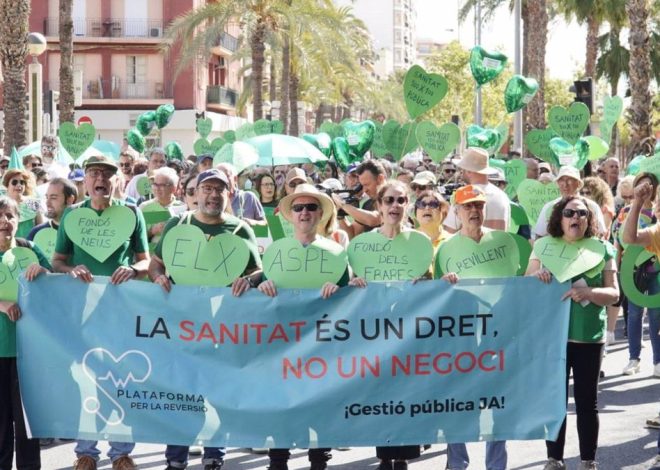 La Plataforma del Vinalopó exige a la Generalitat que retire a Ribera Salud la gestión del hospital de Elche