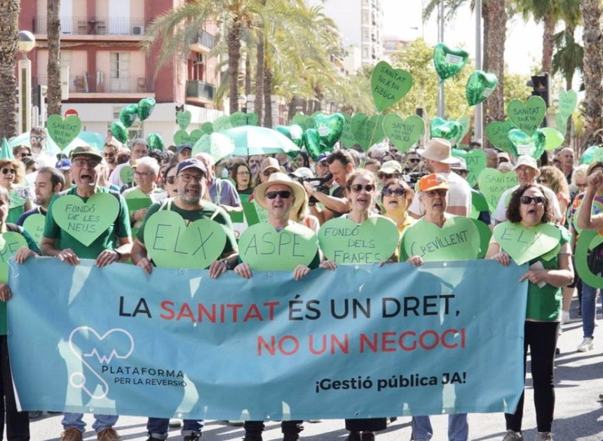 La Plataforma del Vinalopó exige a la Generalitat que retire a Ribera Salud la gestión del hospital de Elche