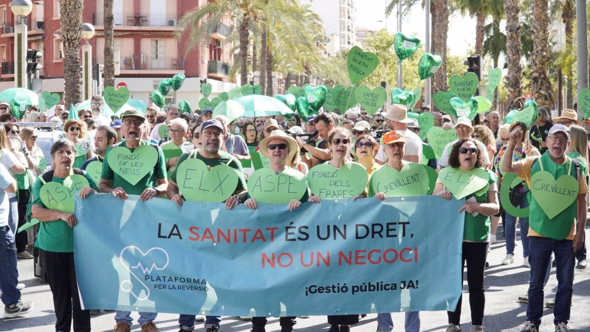 La Plataforma del Vinalopó exige a la Generalitat que retire a Ribera Salud la gestión del hospital de Elche