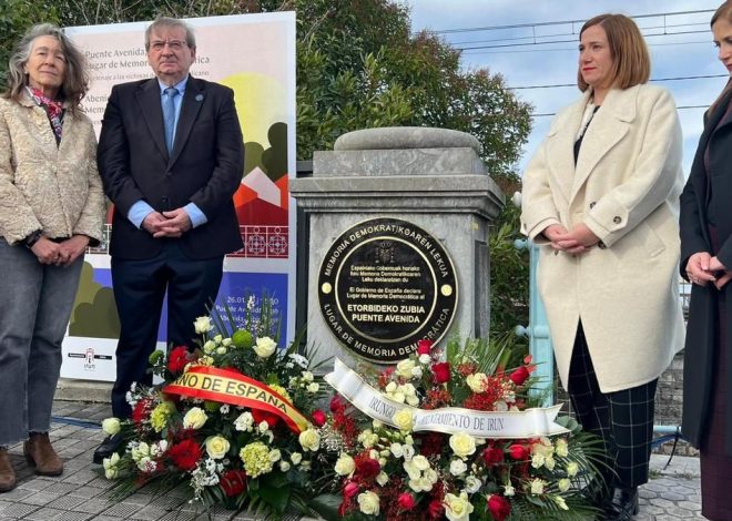 El puente fronterizo de Irún ya es «lugar de memoria»: “No es sólo un homenaje al pasado, sino una lección para el futuro”