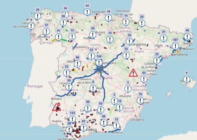 MAPA | Qué carreteras están afectadas por la borrasca Marta: consulta el mapa de la DGT en directo