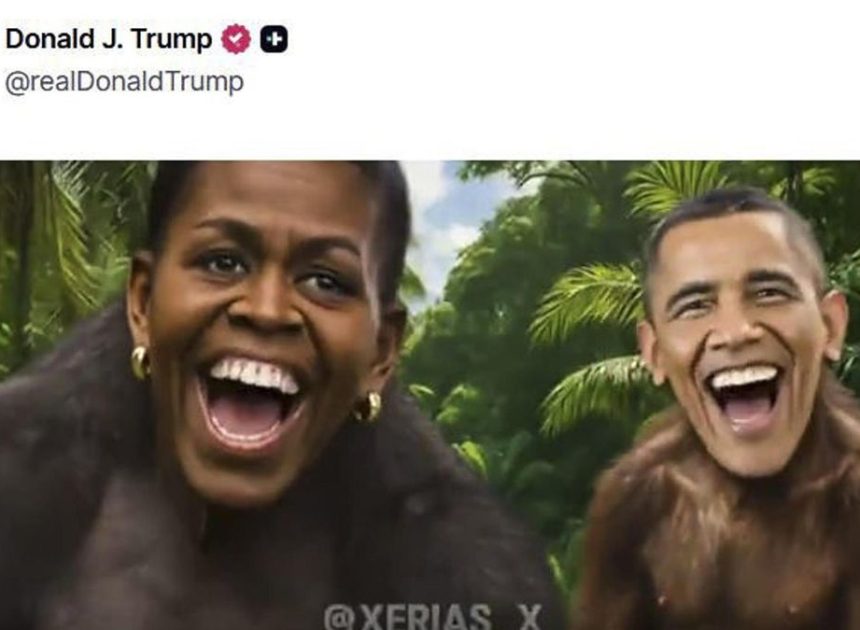 Trump publica un vídeo racista contra los Obama y los demócratas responden: «Es peligroso y degrada a EEUU»