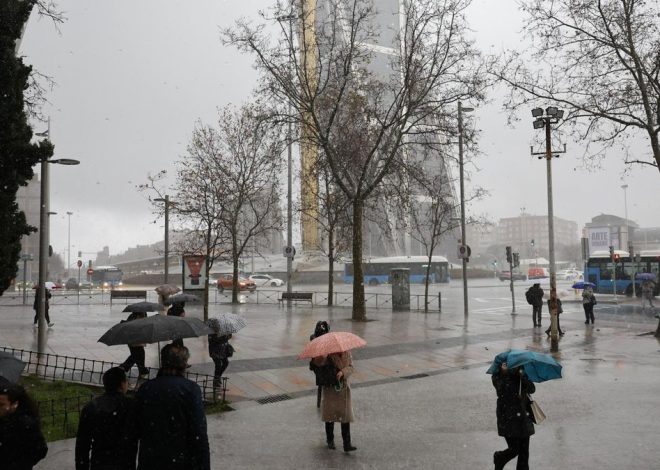 La inestabilidad no abandona la Comunidad de Madrid: lluvia y nieve con aviso amarillo en la Sierra